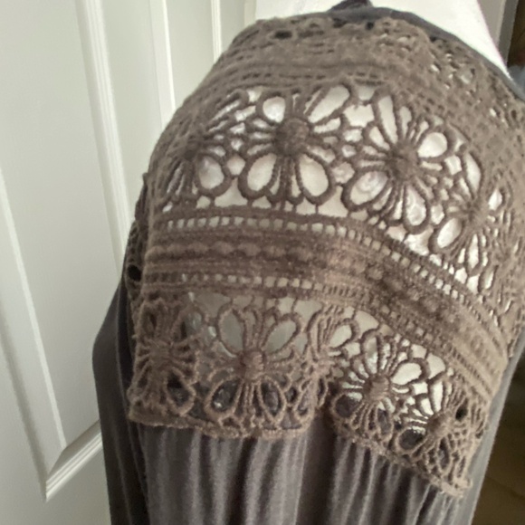 XCVI Dk. Green Floral Embroidery Oversized Fit Boho Tunic Top- Sz-S - Picture 4 of 16